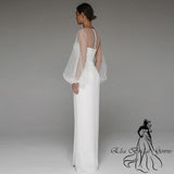 Runhufu Wedding Dresses 2024 New Arrivals O-Neck Full Sleeves Long Bride Dress Pearls Tulle Illusion Sexy Elegant Party Gowns