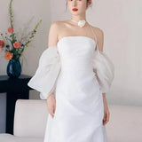 Runhufu Wedding Dresses For Women Sexy Strapless Long Abiti Da Sposa Elegant Simple A Line Vestidos De Novia Plus Size