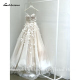 runhufu Wedding Dresses with flowers sweetheart A-line Bridal Dresses Sexy Wedding Gowns Robe de mariee