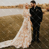 Runhufu Batwing Sleeves Lace Two Pieces Wedding Gowns Drop Ship Plus Size Custom Made Mermaid Rustic Open Back Boho Bridal Dress