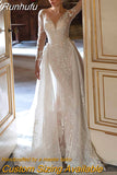 Runhufu Detachable 2 In 1 Wedding Dress Embroidered Lace On Net With Train O-neck Sleeveless Vintage Bride Gowns Vestido De Novia 925