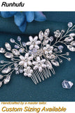 Runhufu HP263 Bridal Hair Comb Handmade Rhinestone Bride Headpieces Women Hair Pins Party Wedding Hair Accessories Headwear