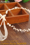 Runhufu Trendy Pearl Hair Jewelry Crystal Woman Headpiece Wedding Hair Accessories Headwear Bridal Headdress Bridal Tiara HP03