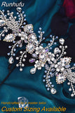 Runhufu HP484 Bridal Tiara Leaf Shape Headband Wedding Hair Accessories Women Headdress Pageant Brides Headwear Hair Ornaments