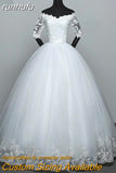 runhufu Dress 2023 New Arrival Flowers Butterfly Gelinlik Embroidery Lace Boat Neck Princess Wedding Gowns Vestidos De Novia