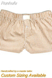 Runhufu Women's Y2k Pajamas Shorts Cute Plaid Pj Short Pants Flannel Lounge Sleep Shorts Bottoms Elastic Waist Baggy Boxers Tracksuit