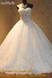 runhufu Quality See Through Sexy Strapless Lace Up Wedding Dresses 2023 Ball Gowns Vestidos De Novia Plus Size Customized Dress