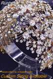 Runhufu HP240 Bridal Crown Wedding Tiara and Headdress Hair Accessories Luxury Bride Headpiece Pageant Headband Hair Jewelry
