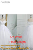 runhufu Shoulder Appliqes Pearls Wedding Dress Plus Size Vestido De Noiva 2023 Long Train Bridal Dresses Gowns Tulle Mariage