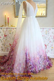 runhufu Halter Neck Chiffon A Line Floral Print Wedding Dress 2023 Pleats Garden Wedding Gowns for Bridal Robe De Mariée