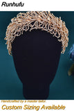 Runhufu Gorgeous Rhinestone Bridal Tiara Woman Headbands Wedding Hair Accessories Jewelry Handmade Bride Party Headpiece HP386