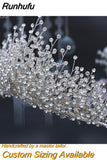 Runhufu Luxury Headpiece for Bride Rhinestone Crown Wedding Tiaras Bridal Hair Accessories Women Tiara Pageant Headband HP385