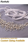 Runhufu SH237-G Golden Bridal Belt with Rhinestone Fashion Bead Belt Thin Sash Belt Western Belts Wedding Applique Sash Belt