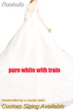 Runhufu Sleeve Wedding Dresses 2023 New Luxury Lace Embroidery Ball Gown Wedding Dress Can Custom Made Vestido De Noiva