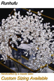 Runhufu Luxury Headpiece for Bride Rhinestone Crown Wedding Tiaras Bridal Hair Accessories Women Tiara Pageant Headband HP385