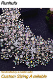 Runhufu HP193P-C Trendy Bridal Hair Hoop Colorful Rhinestone Wedding Crown Handmade Bride Tiara Hair Accessories Woman Headband