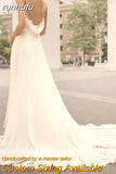runhufu Chiffon Beach Wedding Dress 2023 Spaghetti Straps Special Occasion Backless White Long Bridal Gowns New Mariage