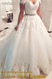 runhufu Novias Off The Shoulder Lace Wedding Dresses For France Women Court Train Bridal Gown Robe Mariage 2023 New Vestido De Noiva