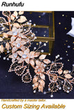 Runhufu HP243 Full Rhinestone Headband for Women Bridal Headpiece Wide Hair Band Handmade Headwear Wedding Hair Accessories