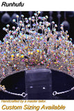 Runhufu HP193P-C Trendy Bridal Hair Hoop Colorful Rhinestone Wedding Crown Handmade Bride Tiara Hair Accessories Woman Headband