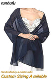 runhufu Blue Chiffon Wedding Wraps Womens Wedding Capes Jacket Shrug Bridal Bolero Long Shawl and Wraps Evening Wedding Cover Up