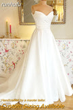 runhufu Satin Sweetheart Boho Wedding Dress 2023 Vestidos Civil Pleats Bridal Gown Custom Made trouwjurk Robe de mariee