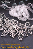 Runhufu SH256-S Bridal Belt Rhinestone Wedding Dress Belt Crystal Bridal Waistband Handmade Woman Party Sash with Ribbon