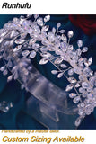 Runhufu HP240 Shiny Crystal Wedding Headpieces Bridal Floral Hair Accessories Alloy Flower Bridal Headbands Rhinestone Crowns