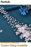 Runhufu HP511 Alloy Flower Wedding Headband Bridal Hair Accessories Rhinestone Woman Headpiece with Comb Bride Headwear Jewelry