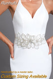 Runhufu SH256-S Bridal Belt Rhinestone Wedding Dress Belt Crystal Bridal Waistband Handmade Woman Party Sash with Ribbon