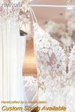 runhufu Straps Boho Lace Wedding Dress 2023 Neck Lace Appliqued Chiffon Backless A Line Beach Bridal Gown Robe De Mariée