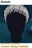 Runhufu Gorgeous Rhinestone Bridal Tiara Woman Headbands Wedding Hair Accessories Jewelry Handmade Bride Party Headpiece HP386