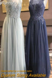 Runhufu A-line Floor Length Evening Dress Lace Organza With Embroidery Prom Dresses V-neck Sleeveless Bride Dress Zipper Robe De