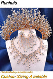 Runhufu HP193P-C Trendy Bridal Hair Hoop Colorful Rhinestone Wedding Crown Handmade Bride Tiara Hair Accessories Woman Headband