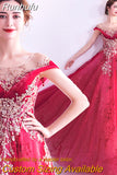 Runhufu New Banquet Elegant Evening Dress Scoop Sequins Appliques Floor-length Long Prom Formal Gown Vestidos De Noche