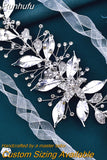 Runhufu SH299 Shiny Leaf Belts for Bride Woman Dresses Sash Waist Jewelry Wedding Accessories Bridal Belt with Organza Ribbon