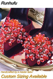 Runhufu HX39 2pcs Rhinestones High Heel Buckle Decoration Women Bride Shoes Clips Charm Wedding Shoes Buckle Shoe Crystal Clip