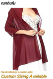 runhufu Blue Chiffon Wedding Wraps Womens Wedding Capes Jacket Shrug Bridal Bolero Long Shawl and Wraps Evening Wedding Cover Up