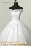 runhufu Vedio Luxury Lace Applique Plus Size Wedding Dress Embroidery 2023 New Long Train Sweetheart Bride Gown Vestidos De Noiva