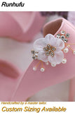 Runhufu 2pcs/lot Removable Bride High Heel Clip Rhinestone Wedding Shoes Buckle Women Decoration Pearls Floral Bead Shoe Clips