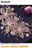 Runhufu Wedding Headpiece Crystal Flower Bridal Hair Accessories Bride Headwear Pageant Crown Women Hair Ornament Jewelry HP252