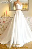 runhufu Pieces Civil Bridal Dress Satin Backless Wedding Gowns 2023 Vintage Spaghetti Straps Wedding Dresses Vestido Boda