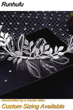 Runhufu Alloy Rhinestone Headband Wedding Head Piece Flower Bridal Hair Accessories Hair Comb Silver Hair Clips Headwear HP301