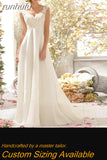 runhufu De Noiva Boho Wedding Dress Beach Wedding Dresses Sleveless V Neck Simple Bridal Dress Robe De Soiree