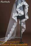 Runhufu Champagne One Layer Veil Lace Egde Short Red Wedding Marriage Veils Red Pure Whtie Adult Veil Special Price