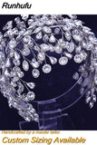 Runhufu HP420 Luxury Bridal Tiara Wedding Headband Rhinestone Wedding Hair Accessories Handmade Bride Headpiece Head Jewelry