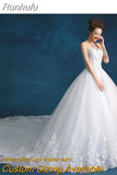 Runhufu High Quality See Through Wedding Dresses Ball Gowns Lace Up Bride Dres Vestidos De Novia Plus Size Customized Dress