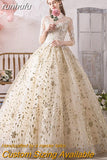 runhufu Dress 2023 Muslim Half Sleeve High Neck Lace Up Ball Gown Princess Champagne Vintage Wedding Dresses Hs778