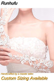 Runhufu New Lace Bride Wedding Gloves High-end Hand Sewn Diamond Finger Wedding Gloves Wedding Accessories Mariage