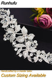 Runhufu Alloy Rhinestone Headband Wedding Head Piece Flower Bridal Hair Accessories Hair Comb Silver Hair Clips Headwear HP301